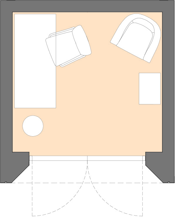 plan view of smallest garden room